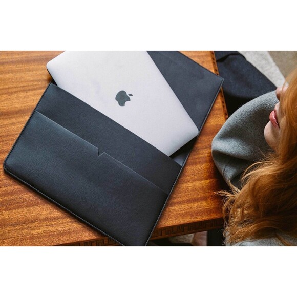 New Von Holzhausen MacBook Portfolio 16" vegan Leather Cover Black - Picture 2 of 13